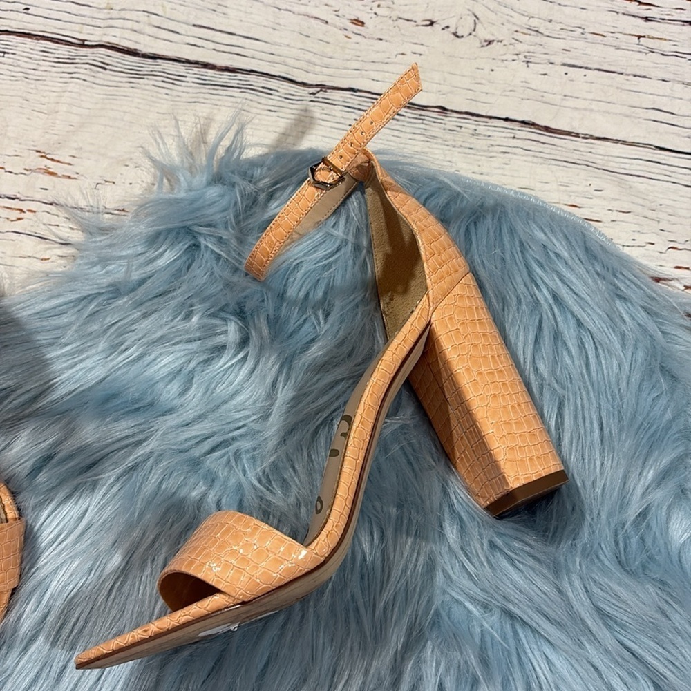 SAM EDELMAN Womens Pink Croc Comfort Yaro Round Toe Buckle Sandals - Picture 6 of 9